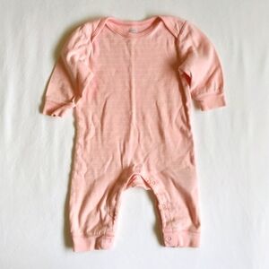old navy pink striped comfy jumpsuit 3-6 months baby girl
